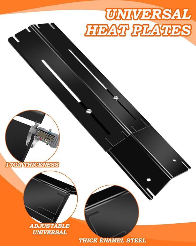 13.5-25 Inch Universal Adjustable Grill Heat Shields, Heat Plates Tents, Burner Covers Guard, Heat Diffuser, Grill Replacement Parts for Dyna Glo Nexgrill Grill-Master Grill, 4 Pack
