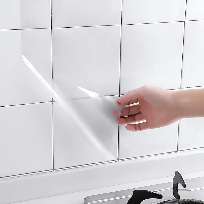 Clear Contact Paper Roll 17.7'' x 236'' Clear Glossy Self-Adhesive Film Cover Removable Protective Film Transparent Liners Drawers Shelves Kitchen Cabinets Desks Fridge Roll