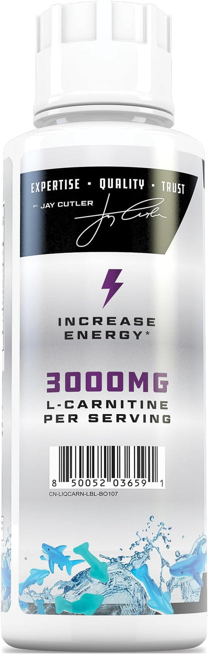 Cutler Nutrition Liquid L-Carnitine Supplement with Acetyl L-Carnitine & L-Carnitine Tartrate Forms - Pre Workout Formula for Optimal Absorption, Energy & Muscle Support | Blue Sharks Flavor