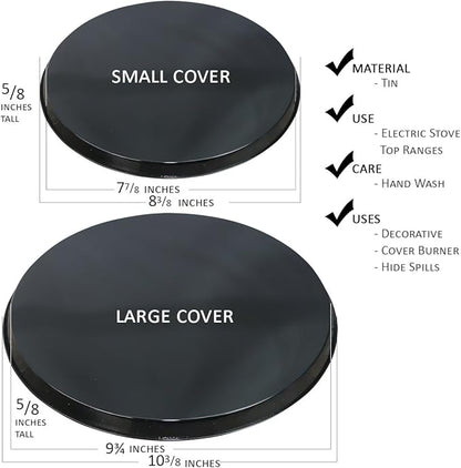 Reston Lloyd Electric Stove Burner Covers, Set of 4, Black, 10" x 0.5" x 10" (length x width x height)
