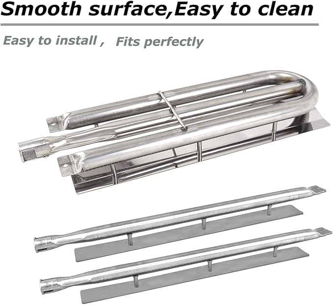 Stainless Steel Burner Tube Replacement for Viking 316-911, VGBQ 30 in T Series, VGBQ 41 in T Series, VGBQ300-2RT/E and Other Gas Grill Parts, SA548A (1-Pack) + SA538A (2-Pack)
