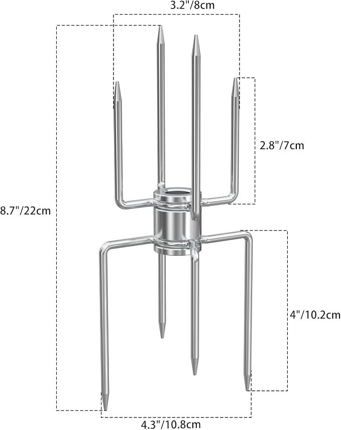 only fire Rotisserie Meat Forks for Most Grills - Include 2pcs 4 Pronged Rotisserie Forks and 1pc Double Sided 4 Pronged Rotisserie Fork