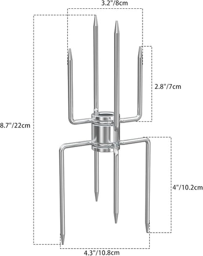 only fire Rotisserie Meat Forks for Most Grills - Include 2pcs 4 Pronged Rotisserie Forks and 1pc Double Sided 4 Pronged Rotisserie Fork