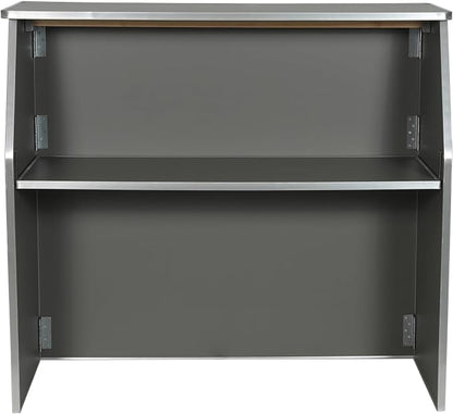 Flash Furniture Amara 4' Gray Laminate Foldable Bar - Portable Event Bar