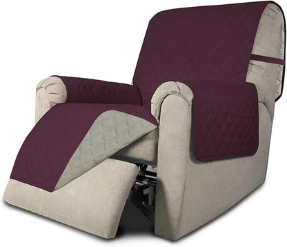 Easy-Going Reversible Couch Cover, Recliner 19 in, Wine/Beige | Machine Washable Slipcover For Dogs, Water Resistant Furniture Mat For Living Room, Non-Slip Sofa Cover, Pet Friendly