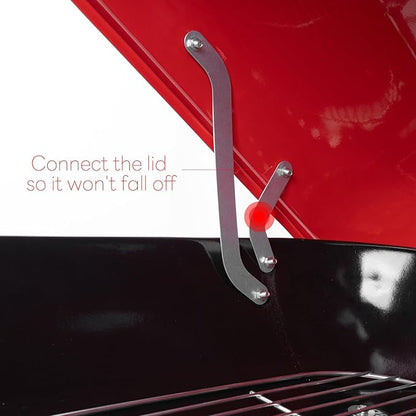 Charcoal Grills - 22 inch grill with wheer and handle, including lid and bbq net,suitable for camping, picnics, backyards and patios (Hamburger grill)