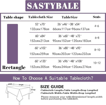 SASTYBALE Spring & Summer Floral Tablecloth 52 x 70 Inch Rectangular | Wildflower & Butterfly Printed, Rectangle Table Cover, Waterproof Spill Proof Wrinkle Free for Dining, Party, Indoor, Outdoor