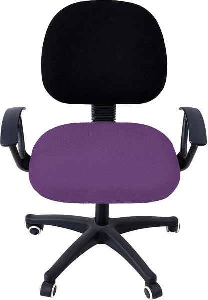 Smiry Office Computer Chair Seat Covers for Desk, Anti-dust Protector | Stretch Jacquard Removable Washable Desk Chair Seat Cushion Protectors, Purple