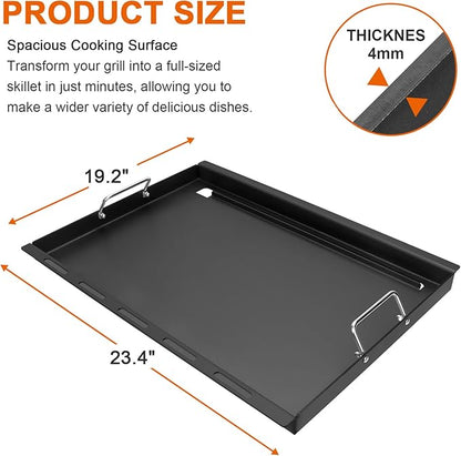 Full-Size Griddle Inserts for Weber Summit 400 Gas Grills, Flat Top Griddle Replacement Parts for Summit E-420 E-450 E-470 S-470, Replace for Weber 67550 Grates
