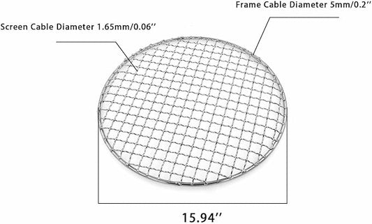 Multi-Purpose Barbecue Net,BBQ Net for Grilling,SUS304 BBQ Grill Mesh, Round Barbecue Wire Rack,BBQ Rack/Grate/Steam Mesh for Camping Charbroil Outdoor Barbeque Backyards