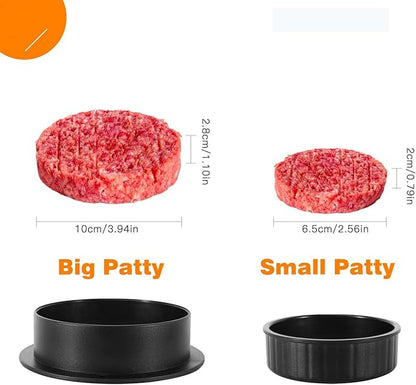 Leden Burger Press Hamburger Press Patty Maker with 100 Patty Papers 3-in-1 Non Stick Stuffed Burger Mold, Beef Patties and Sliders, BBQ Grill Accessories Kitchen Tool for Grilling