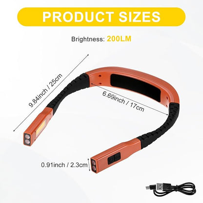 M METERXITY Grill Light for Outdoor Barbecue Grilling Accessories, ABS LED Neck Reading Light for Men Women Readers/Camping/Knitting/Crochet Accessories, BBQ Lighting [Orange]