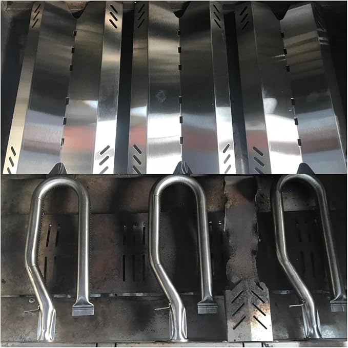 Hisencn Grill Repair Kit Replacement for Members Mark BQ05046-6, BBQ Pro BQ05041-28, BQ51009, Sam's Club, Outdoor Gourmet Gas Grill Models, Stainless Steel Pipe Burner Tube, Heat Plate Tent Shield