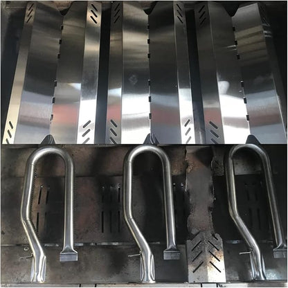 Hisencn Grill Repair Kit Replacement for Members Mark BQ05046-6, BBQ Pro BQ05041-28, BQ51009, Sam's Club, Outdoor Gourmet Gas Grill Models, Stainless Steel Pipe Burner Tube, Heat Plate Tent Shield