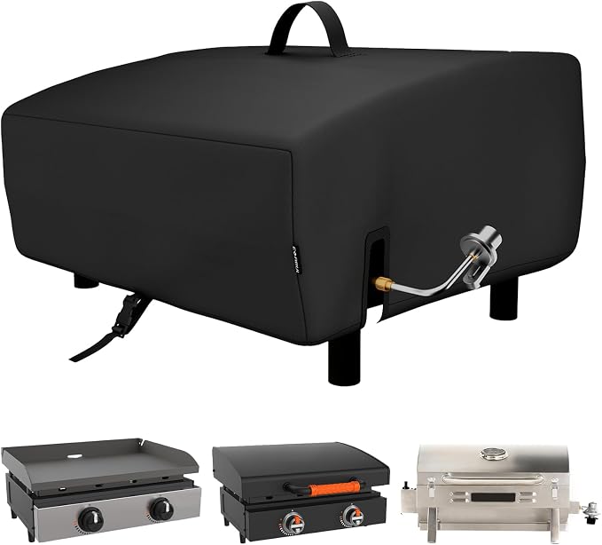 EVRBUL Portable Griddle Cover Fit for Blackstone and Pit Boss 2 Burner Tabletop Griddle, 600D PVC Coating Tabletop Grill Cover Fit for Royal Gourmet 3 Burners Flat Top Gas Grill, 29.5" x 25" x 13"