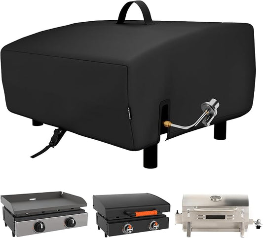 EVRBUL Portable Griddle Cover Fit for Blackstone and Pit Boss 2 Burner Tabletop Griddle, 600D PVC Coating Tabletop Grill Cover Fit for Royal Gourmet 3 Burners Flat Top Gas Grill, 29.5" x 25" x 13"