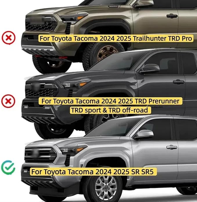 4PCS LED Front Grille Light Clip On for 2024/2025 Toyota Tacoma SR/SR5，White OEM Car Grill Lights