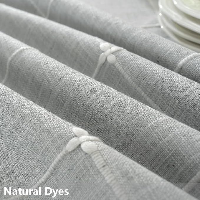TruDelve 70 Inch Round Tablecloth Grey Fabric Farmhouse Cloth Tablecloths Circle Outdoor Picnic Table Cloth Round Cover (Grey,70",Round)
