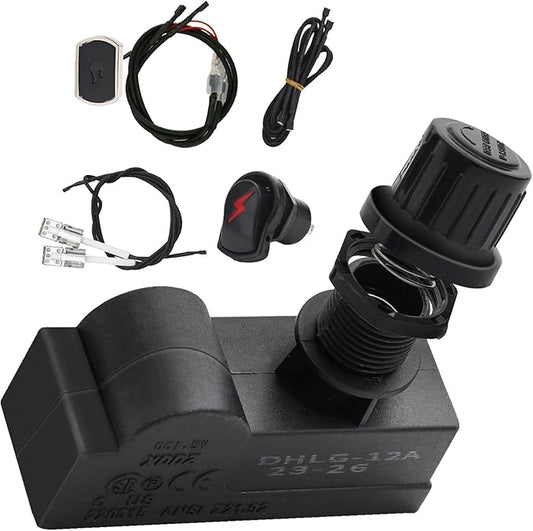 BQMAX G350-0017-W1 Ignition for Charbroil 2 Burner Grill Ignitor Replacement Kit, Electronic Ignition Module and Grill Igniters Button with Wires for Charbroil Surefire Ignition Systems, 2 Outlets