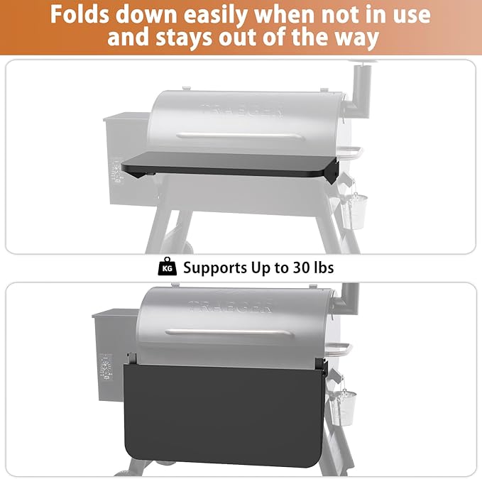 Linone Folding Front Shelf for Traeger Pro 34 Series, Texas Elite 34, Century 885 and Eastwood 34 Series Wood Pellet Grills, Replacement for BAC363 Folding Shelf, 37" L x 12" W