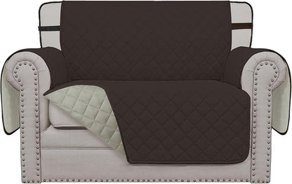 Easy-Going Reversible Couch Cover, Chair 30 in, Chocolate/Beige | Machine Washable Slipcover For Dogs, Water Resistant Furniture Mat For Living Room, Non-Slip Sofa Cover, Pet Friendly