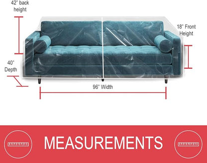 LAMINET Thick Crystal Clear Heavy-Duty Water Resistant Sofa/Couch Cover - Perfect for Protection Against CAT/Dog Clawing, Kids and Grandkids- Sofa - 42" BH x 18" FH x 96”W x 40”D