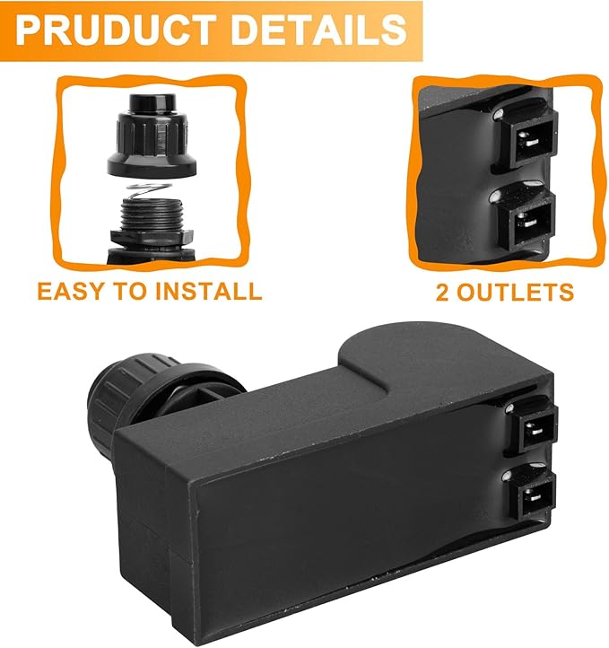 DHLG-12 Grill Igniter Kit for Charbroil, Kenmore, Broil-Mate, Broil King, Nexgrill Grill Igniter Replacement Parts Universal 2 Outlet AAA Battery Push Button Gas Grill Igniter Replacement for Jenn Air