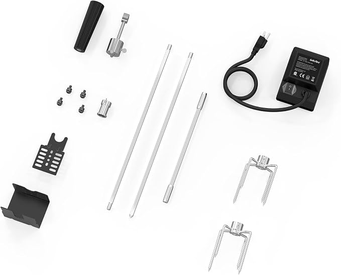onlyfire Universal Rotisserie Kit BBQ Grilling Accessory Kit for Gas Grills | Fits Most 2 to 4 Burners Gas Grills, 32"-42" x 5/16" Standard Square Spit Rod