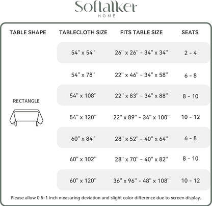 Softalker Gingham Checkered Tablecloth Square - Outdoor Waterproof Buffalo Plaid Table Cloth, Stain Resistant Washable Table Cover for Picnic, Camping, Dining - Orange and White, 54 x 54 Inch