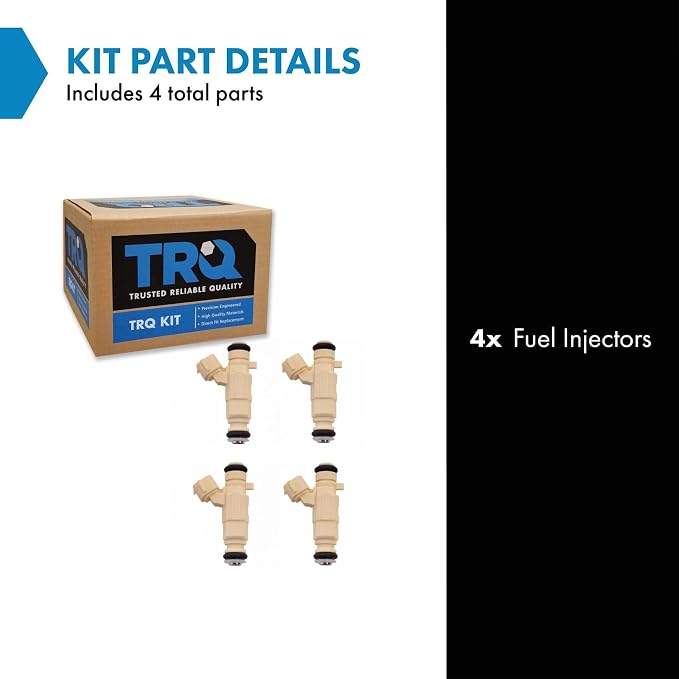 TRQ Fuel Injector Set | For 2001-2007 Hyundai Elantra 2003-2008 Tiburon 2005-2009 Tucson 2004-2007 Kia Spectra Spectra5 2005-2010 Sportage