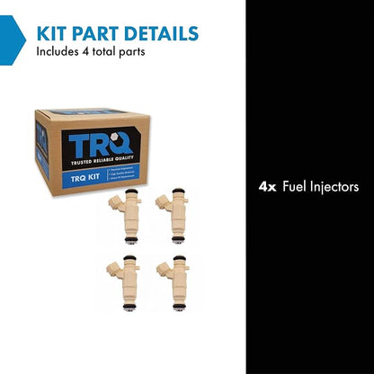TRQ Fuel Injector Set | For 2001-2007 Hyundai Elantra 2003-2008 Tiburon 2005-2009 Tucson 2004-2007 Kia Spectra Spectra5 2005-2010 Sportage