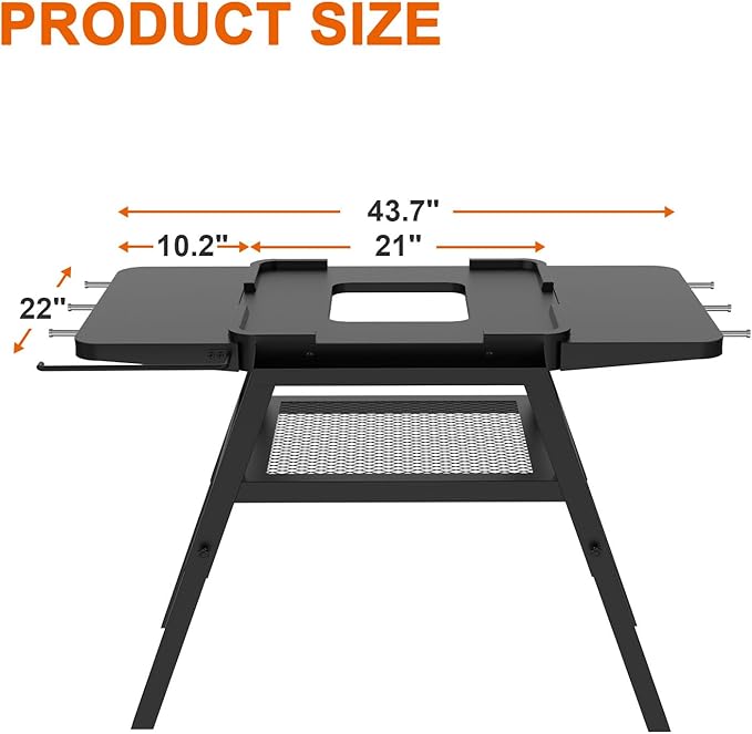 Adjustable Grill Stand for Ninja Outdoor Woodfire Series OG700 OG800 OG900 Series OO101 Woodfire Pizza Oven, Grill Cart for Ninja MO201 Artisan Pizza Oven, Replace for Ninja XSKUNSTAND Outdoor Stand