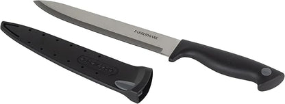 Farberware 8 Inch Slicing Knife with EdgeKeeper Self-Sharpening Sheath, High-Carbon Stainless Steel Blade, Ergonomic Handle for Effortless Meat and Food Prep