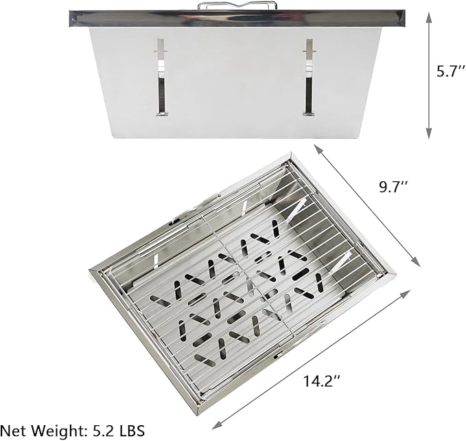 Barbecue Charcoal IGT Grill, Folding Stainless Steel Instant Setup Charcoal Grill For IGT Table, Portable BBQ Tool Kits For Outdoor Camping Hiking