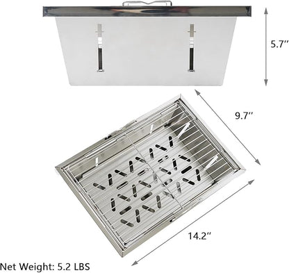 Barbecue Charcoal IGT Grill, Folding Stainless Steel Instant Setup Charcoal Grill For IGT Table, Portable BBQ Tool Kits For Outdoor Camping Hiking