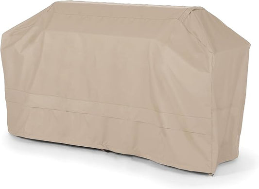 Covermates Island Grill Cover - Rip-Resistant Water-Resistant All-Weather Outdoor BBQ Cover with Mesh Vents, Heavy-Duty 600D Polyester Protection for Large Island Grills, 110 Inch, Ripstop Tan