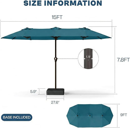 15FT Large Patio Umbrella with Base Included