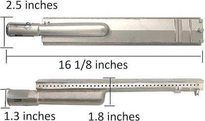HONSIN 4 Set Heavy Duty Cast Stainless Steel Grill Burners for Bull, Premium Outdoor BBQ Gas Grill Burner Replacements for Bull, Cal Flame, Blaze, Aussie, Bakers & Chefs, Thermos Turbo CharBroil