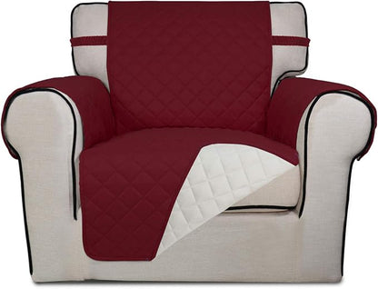 PureFit Reversible Chair Sofa Cover Dog Couch Covers for Sofa, 25.5 in | Red/Ivory, Water Resistant Couch Protector, Washable Pet Couch Cover with Non Slip and Elastic Straps For Kids