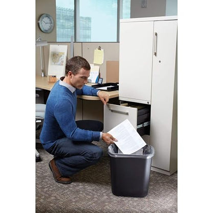 Rubbermaid Commercial Products Wastebasket/Trash Can, 7-Gallon/28-Quart, Black, Plastic, for Bedroom/Bathroom/Office, Fits Under Desk/Sink/Cabinet, Pack of 4