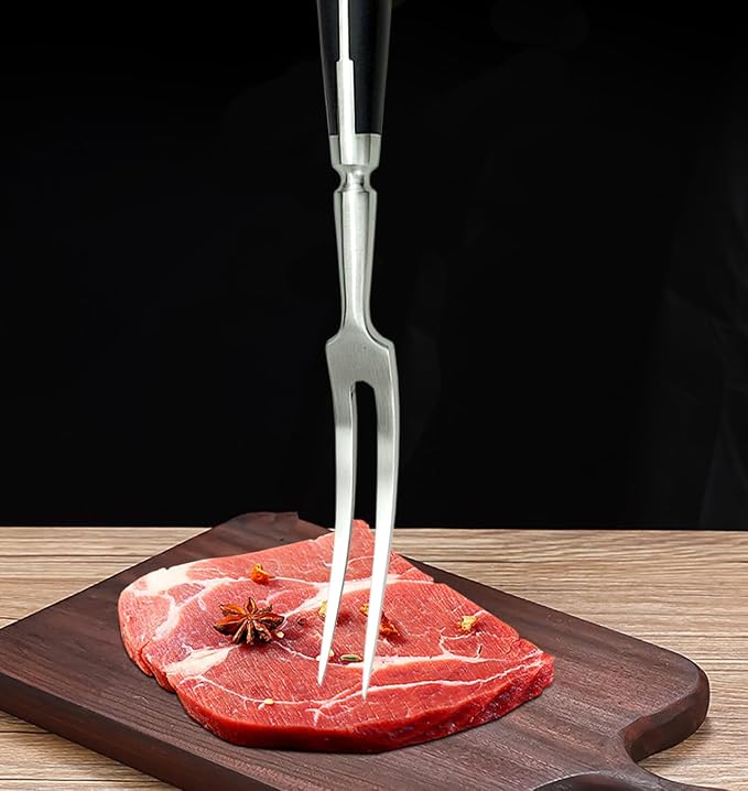 Carving Fork, Meat Fork, 12 Inch Cooking Fork, Stainless Steel BBQ Fork, Long Metal Chef Pro Kitchen Forks for Barbecue, Serving, Cooking, Grilling, Roasting