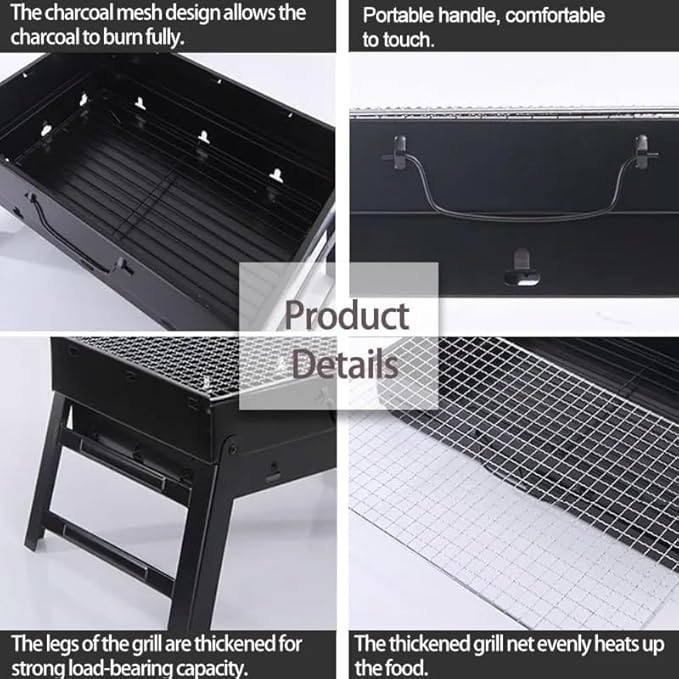 17 Inch Foldable BBQ Charcoal Grill Portable Charcoal Grill Compact Mini Small BBQ Grill Outdoor Travel Backyard Picnic Beach