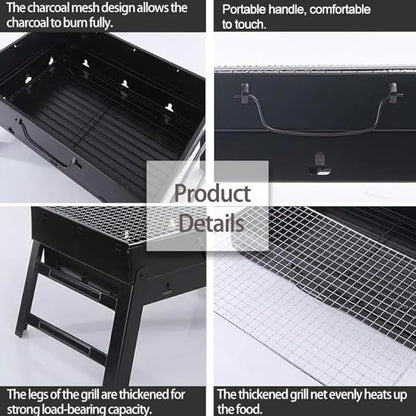 17 Inch Foldable BBQ Charcoal Grill Portable Charcoal Grill Compact Mini Small BBQ Grill Outdoor Travel Backyard Picnic Beach