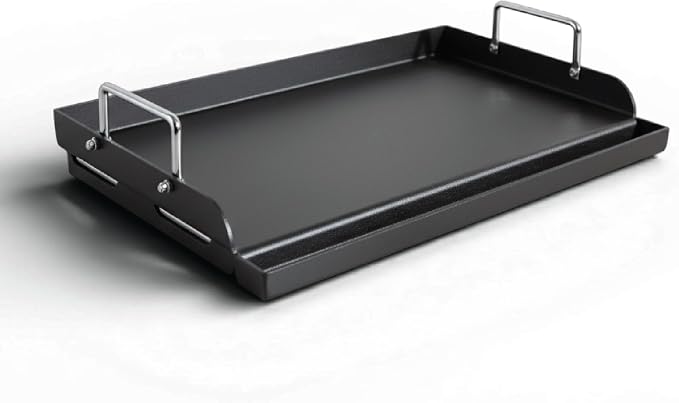 GasOne 25 x 16 In Pre-Seasoned Non Stick Griddle – Multipurpose Propane Griddle Grill for Steaks, Burgers – Oil Catcher Flat Top Grill with Reinforced Bars and Air Vents – Even Heat Distribution