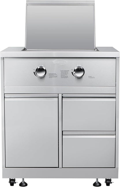 KoolMore 32 in. Outdoor Kitchen Liquid Propane Side Burner with Bottom Cabinet in Stainless-Steel (KM-OKS-SBC)