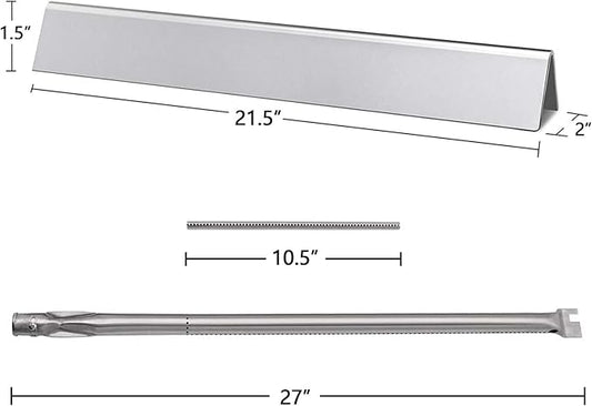 Hongso 7507 Replacement kit 8127 Stainless Steel Burners and 7535 Flavorizer Bars for Weber Spirit 200 Series (with Side Mounted Control) Spirit E & S 210 220, Spirit 500 Genesis Silver A Gas Grill