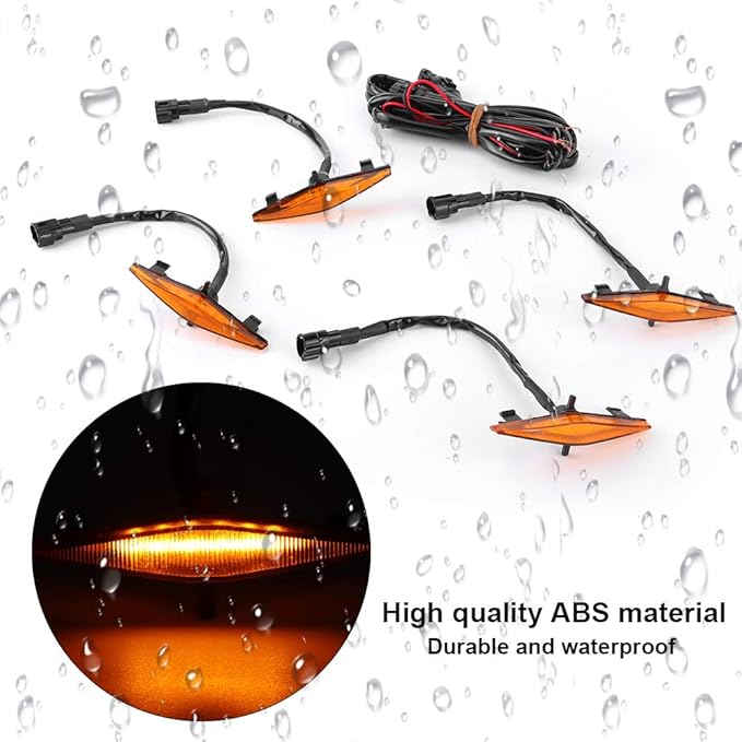 4Pcs Grille Lamp Front Mesh LED Lights for TRD Pro 2014-2019 Black Shell Yellow Light - Durable Waterproof ABS, Bright Safety Lighting, Easy Install for Off - Road (Yellow Shell Yellow Light)