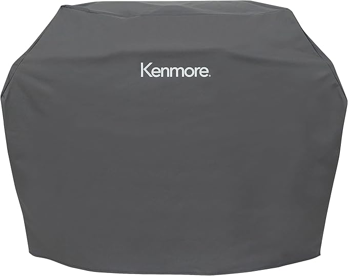 Kenmore 56-Inch Heavy-Duty Grill Cover for Outdoor BBQ Propane Gas Grills, Weather-Resistant, UV- and Fade-Resistant, Universal Fit Cover for 4-Burner Gas Grills, Gray
