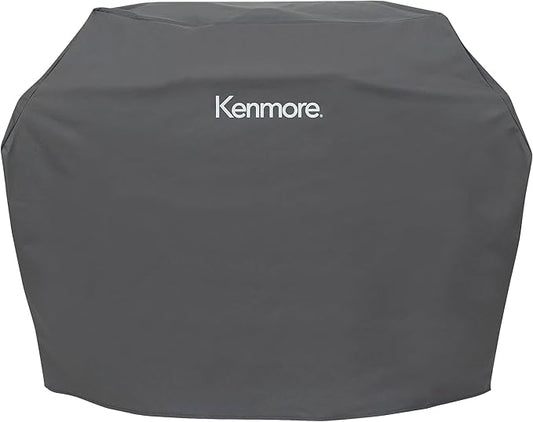 Kenmore 56-Inch Heavy-Duty Grill Cover for Outdoor BBQ Propane Gas Grills, Weather-Resistant, UV- and Fade-Resistant, Universal Fit Cover for 4-Burner Gas Grills, Gray