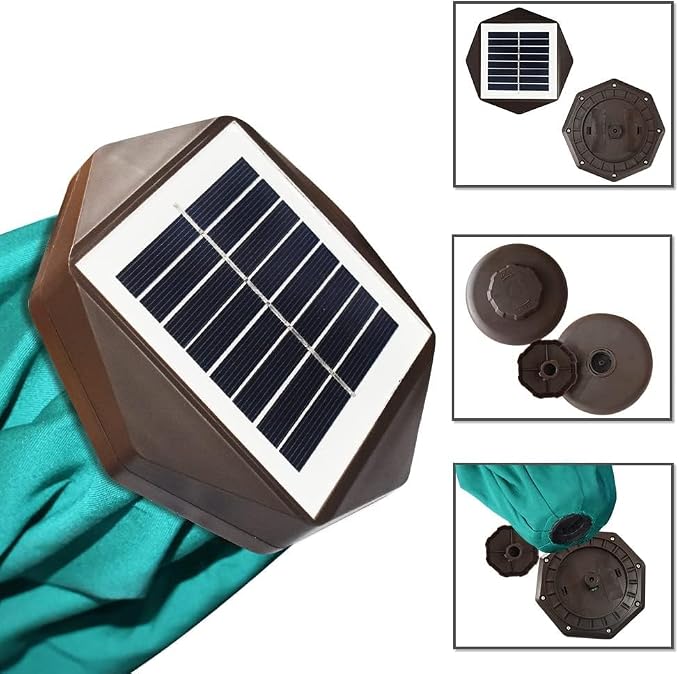 EliteShade USA 10-Year-Non-Fading 10ft Market Patio Umbrella, Commercial Grade Table Sun Umbrella with 80 Solar LED Lights, Crank Open, Windproof & UPF 50+ UV Protection for Garden, Deck, Pool, Backyard, Teal
